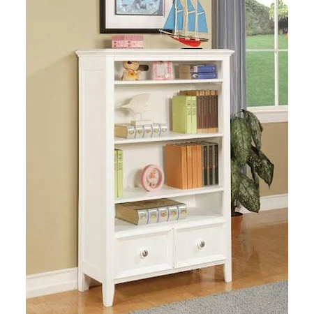 4-Shelf, 2-Drawer Bookcase